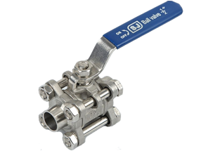 3PC Ball Valve 1000PSI Sanitary Pipe Welded