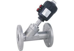 Pneumatic Angle Seat Valve Flanged Ends