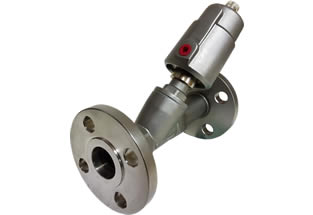 Pneumatic Angle Seat Valve Flanged Ends