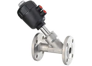 Pneumatic Angle Seat Valve Flanged Ends