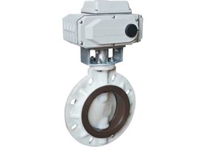 Electric plastic wafer butterfly valve