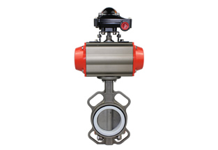 Pneumatic Universal Butterfly Valve PTFE Lined