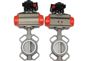 Pneumatic Universal Butterfly Valve PTFE Lined