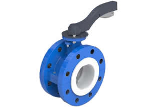 Double Flanged Butterfly Valve PTFE Lined