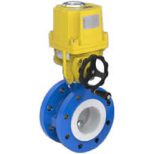 Electric Flanged Butterfly Valve PTFE Lined