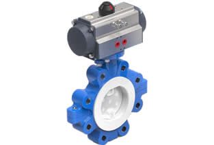 Pneumatic Lug Butterfly Valve PTFE Lined