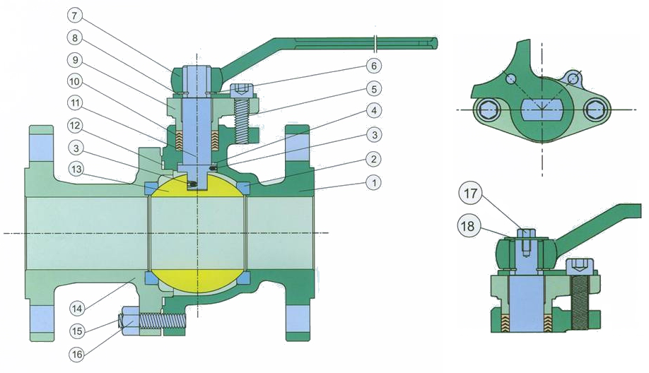 2PC ANSI Floating Ball Valve — Dimensions