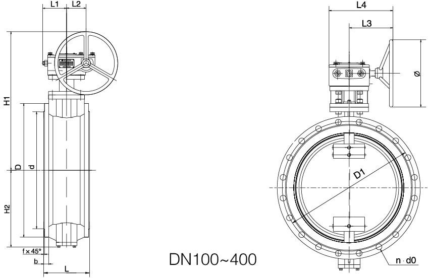 Double Eccentric Butterfly Valve — Diagram