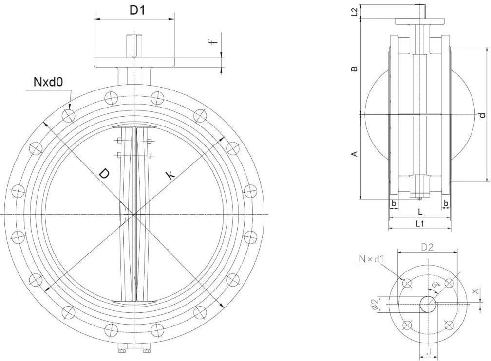 Rubber Lined Butterfly Valve — Cutaway