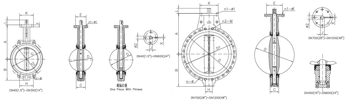 Wafer Butterfly Valve Rubber Lined — Cutaway